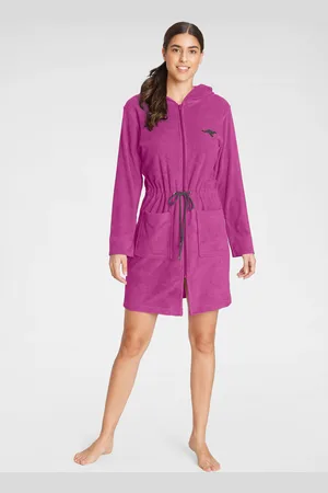 KangaROOS Damenbademantel »Kira, ideal für Sauna & Spa, Hotelbademantel, Morgenmantel«, (1 St.), mit Bindekordel, kurz, Bademäntel für Damen, XS-3XL
