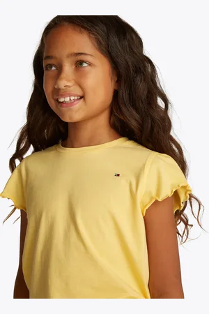 Tommy Hilfiger T-Shirt »ESSENTIAL RUFFLE SLEEVE TOP«, mit gewelltem Ärmelabschluss