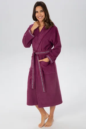 Bruno Banani Damenbademantel »Danny, ideal für Sauna & Spa, Hotelbademantel, Morgenmantel«, (1 St.), mit Logostreifen, aus 100% Baumwolle, XS-3XL
