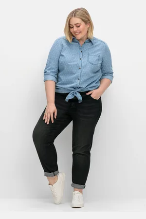 Sheego Stretch-Jeans »Schmale Jeans mit breitem High-Waist-Bund«