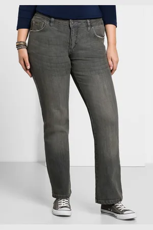 Sheego Bootcut-Jeans »Jeans in 5-Pocket-Form, mit Used-Effekten«
