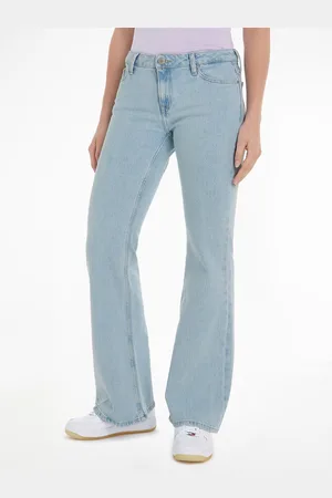 Tommy Hilfiger Bequeme Jeans »Sophie Low Wais Flare Wide«, mit Ledermarkenlabel