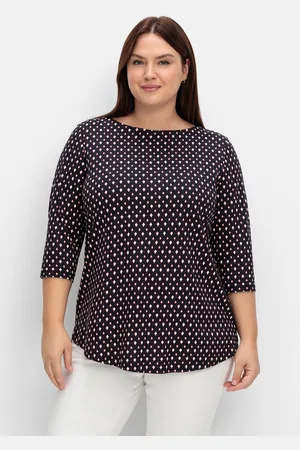 Sheego 3/4-Arm-Shirt »Shirt mit grafischem Minimalprint«