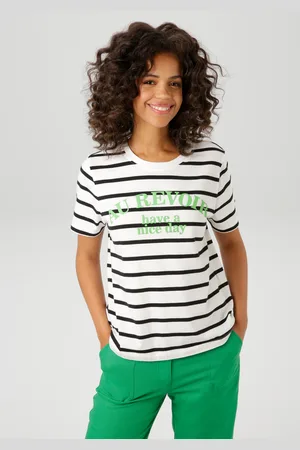 Aniston T-Shirt, im Streifen-Dessin mit Statement-Schriftzug - NEUE KOLLEKTION