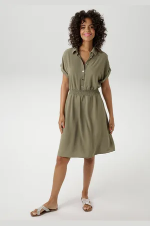Aniston Sommerkleid, mit Smokbündchen in der Taille - NEUE KOLLEKTION