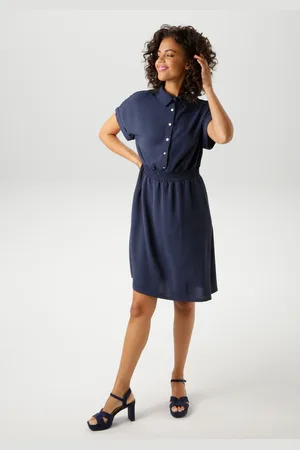 Aniston Sommerkleid, mit Smokbündchen in der Taille - NEUE KOLLEKTION