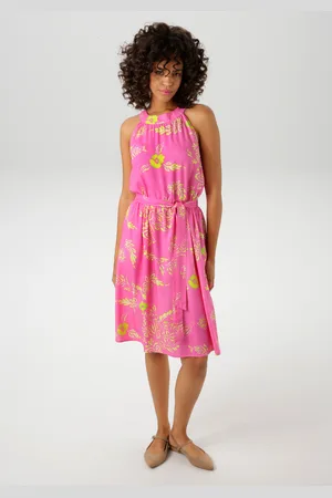 Aniston Sommerkleid, mit farbenfrohen, grafischen Blumendruck - NEUE KOLLEKTION