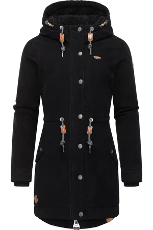 Ragwear Wintermantel »Winterjacke Canny Corduroy«, stylischer Damen Cordmantel mit Kapuze