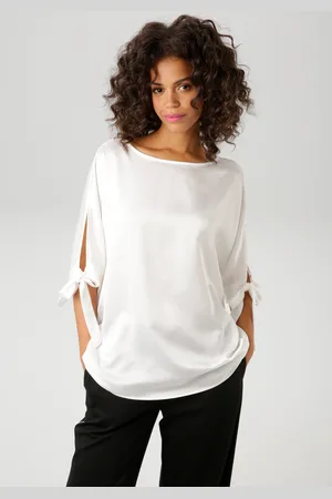 Aniston Schlupfbluse, mit raffinierten Cut-Out an den 3/4-langen Ärmeln - NEUE KOLLEKTION