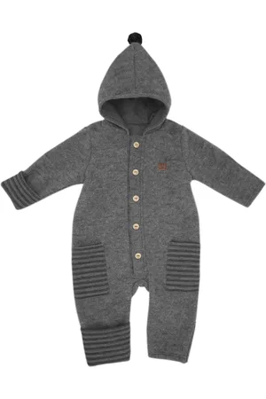 maximo Fleeceoverall »Wollfleece Overall«, mit Zipfelkapuze mit Pompon und Holzknöpfen