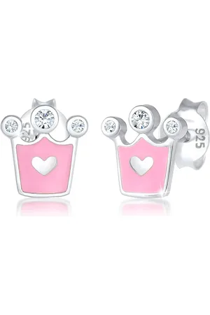 Elli Paar Ohrstecker »Ohrringe Ohrstecker Krone Glas Kristalle Emaille 925 Sterling Silber«