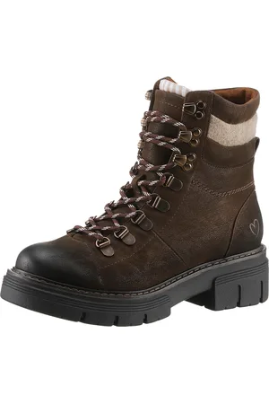 Marco Tozzi Schnürboots, Blockabsatz, Outdoormode, Stiefelette in Bergsteiger Optik