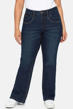 Sheego Bootcut-Jeans »Jeans mit verstellbarem Bund«