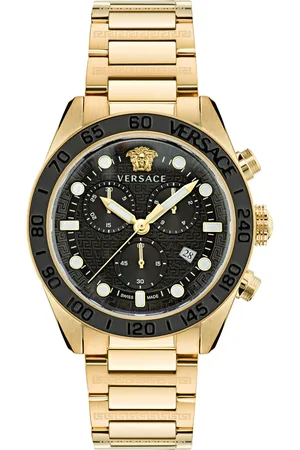 VERSACE Chronograph »GRECA DOME CHRONO«, Quarzuhr, Armbanduhr, Herrenuhr, Saphirglas, Stoppfunktion, Swiss Made