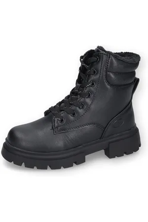 Dockers Schnürstiefel, Chunky Stiefel, Biker Boots Plateauboots mit Plateausohle