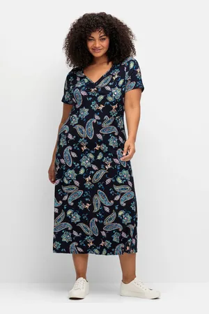 Sheego Jerseykleid »Jerseykleid in Midilänge, mit Blumendruck«