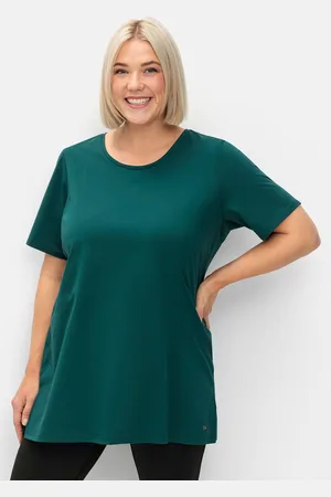 Sheego Funktionsshirt »Langes Sportshirt in leicht taillierter Form, atmungsaktiv«