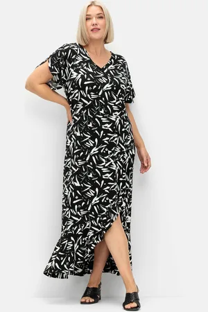 Sheego Maxikleid »Maxikleid in Wickeloptik, mit hohem Schlitz«