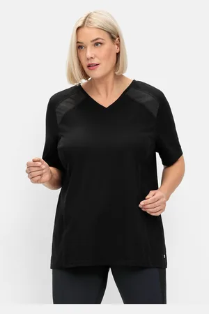 Sheego Funktionsshirt »Sportshirt atmungsaktive Qualität, mit Mesh-Einsätzen«