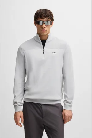 HUGO BOSS Strickpullover »Momentum-X_QZ«, mit Reißverschluss