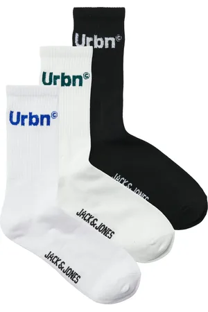 JACK & JONES Freizeitsocken »JACURBN TENNIS SOCKS 3 PACK SN«, (Packung, 3 Paar), mit Schriftzug