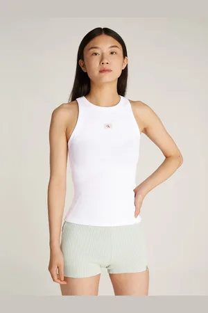Calvin Klein Tanktop »WOVEN LABEL RIB TANK TOP«, mit Logo