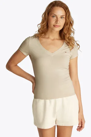 Tommy Hilfiger T-Shirt »TJW SLIM V-NECK TEE«, mit Logo-Stickerei