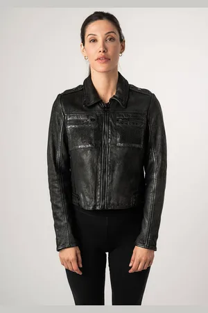 Mauritius Lederjacke »2Wmarin STR«, mit Kapuze, mit Schulterklappen, mit Brusttaschen, mit Nieten
