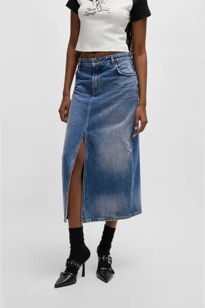 Hugo Blue Midirock »Gebana_B«, Authentic washed mit kleinen Destroyed-Effekten