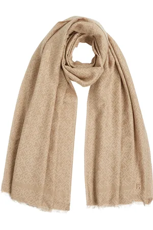 Tommy Hilfiger Schal »TH MONOGRAM SCARF«, Monogramprint, Markenlogoemblem aus Metall