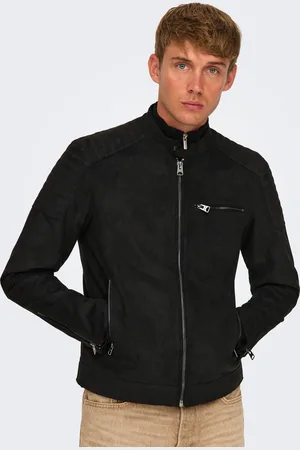 Only & Sons Lederimitatjacke »ONSGUS FAUX SUEDE RACER JACKET OTW NOOS«, ohne Kapuze
