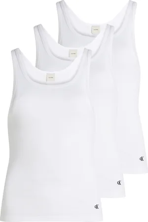 Calvin Klein Tanktop »SCOOP NECK COTTON TANK 3PK«, (Packung, 3 tlg., 3er-Pack), mit Logostickerei