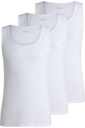 HUGO BOSS Tanktop »3P RibClassic ONE x David Beckham«, Ton in Ton Stickerei auf der Brust