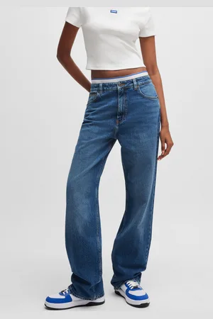 Hugo Blue Straight-Jeans »Elyah«, Straight Fit Jeans mit hoher Leibhöhe, Tall Länge 36