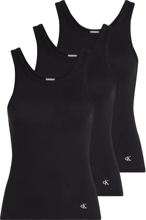 Calvin Klein Tanktop »SCOOP NECK COTTON TANK 3PK«, (Packung, 3 tlg., 3er-Pack), mit Logostickerei