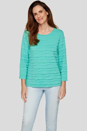 Rabe 3/4-Arm-Shirt, mit Wellen-Struktur