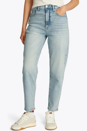Tommy Hilfiger Mom-Jeans »High waist - Mom-Jeans Tapered«, mit Logo-Stickereien, in knöchelfreier Länge