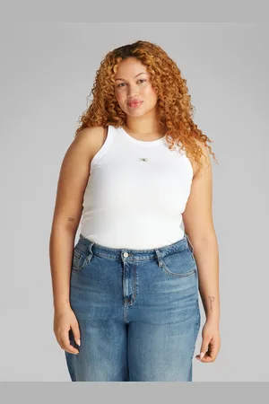 Calvin Klein Tanktop »PLUS WOVEN LABEL RIB TANK TOP«, in großen Größen