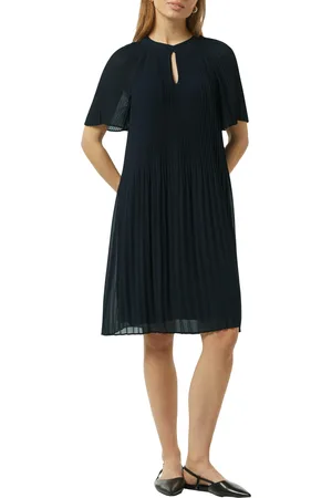 Comma, Midikleid, aus Chiffon, mit Plissee-Falten