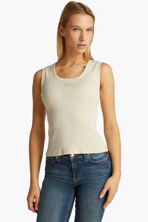 Tommy Hilfiger Tanktop »TJW SLIM SCRIPT RIB TANK TOP«, mit Logostickerei