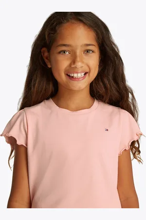 Tommy Hilfiger T-Shirt »ESSENTIAL RUFFLE SLEEVE TOP S/S«, mit gewelltem Ärmelabschluss