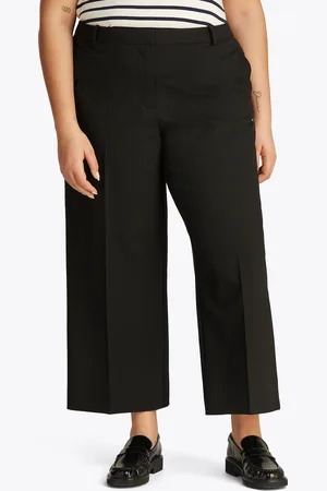 Tommy Hilfiger Culotte »CRV LW BI-STRETCH WIDE CROP PNT«, in Großen Größen, cropped, Logostickerei