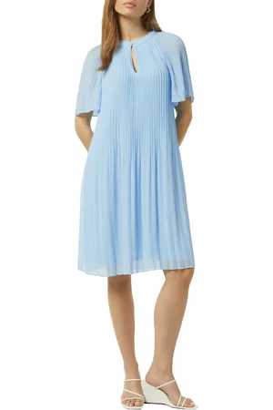 Comma, Midikleid, aus Chiffon, mit Plissee-Falten