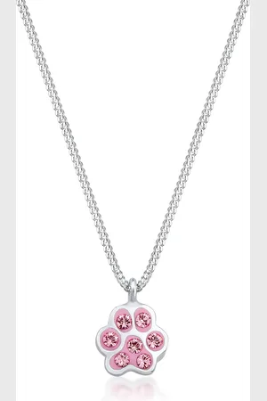 Elli Kette ohne Anhänger »Halskette Pfote Glas Kristalle Rose 925 Sterling Silber«