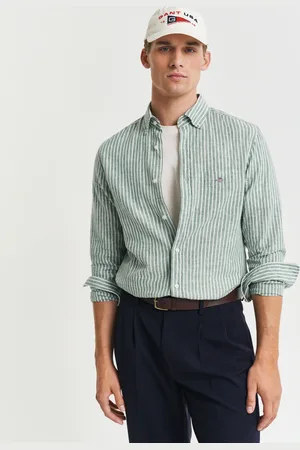 GANT Langarmhemd »REG COTTON LINEN STRIPE SHIRT«, leicht, luftig und atmungsaktiv
