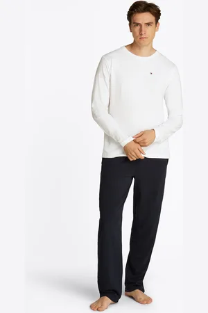 Tommy Hilfiger Pyjama »LS JERSEY PJ SET«, (Set, 2 tlg., 2er), mit Logoschriftzug
