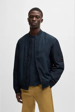 HUGO BOSS Blouson »Olmec«, mit Flachstrickkragen