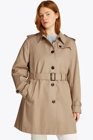 Tommy Hilfiger Trenchcoat »CRV HERITAGE SB TRENCH«, in Großen Größen, Logostickerei am Ärmel, typischen Trenchdetails