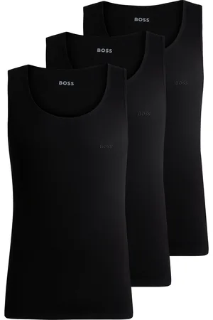 HUGO BOSS Tanktop »3P RibClassic ONE x David Beckham«, Ton in Ton Stickerei auf der Brust