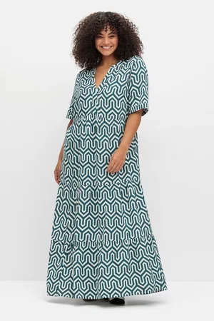 Sheego Maxikleid »Maxikleid mit grafischem Alloverprint«